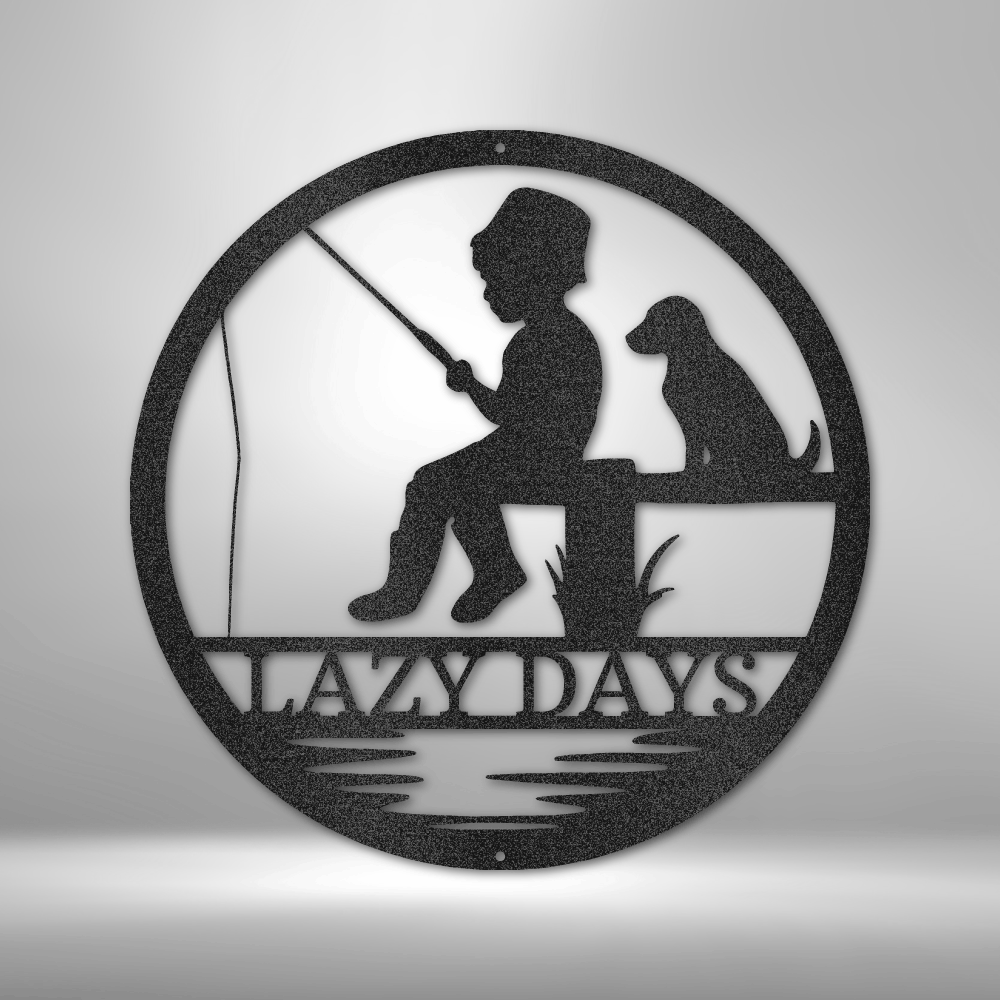 Personalized Little Fisher Monogram Metal Sign - Outdoors Find