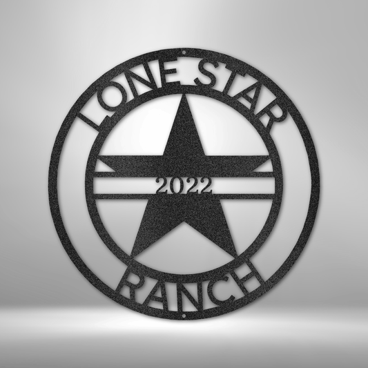 Personalized Lone Star #1 Monogram Metal Sign - Outdoors Find