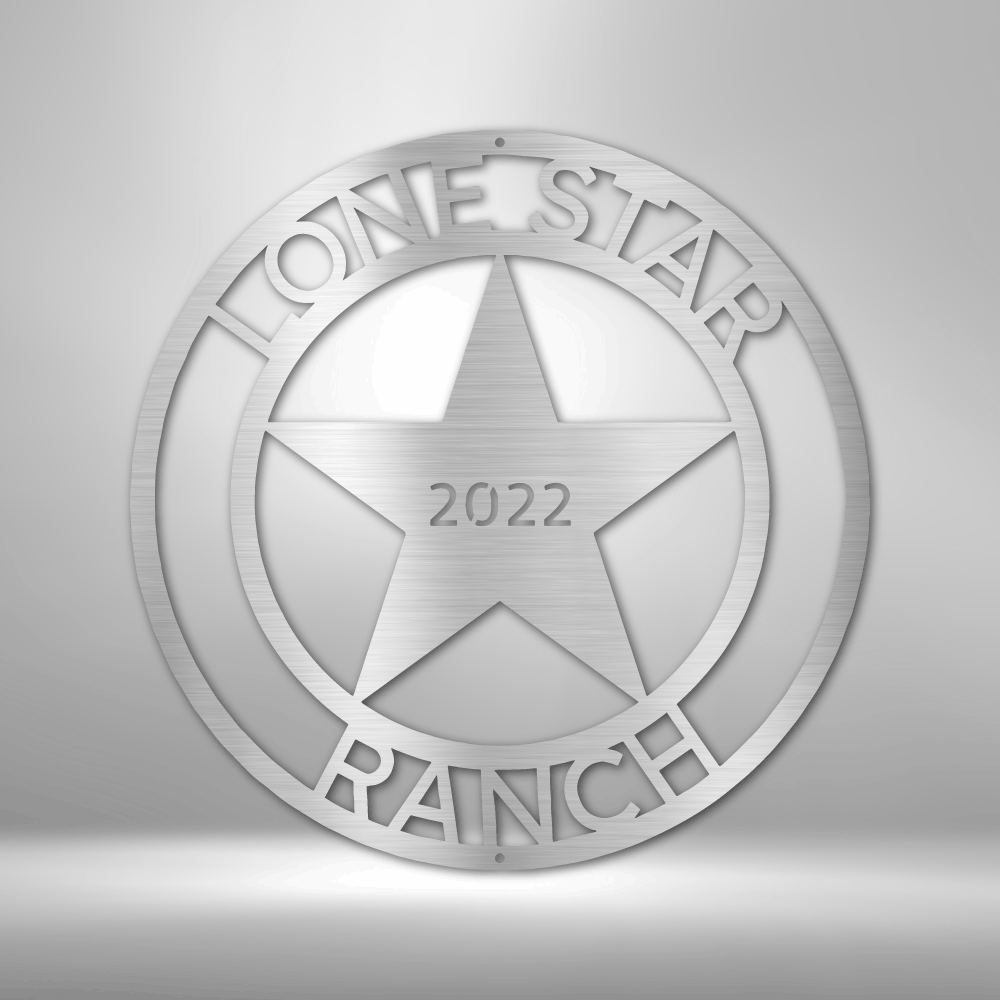 Personalized Lone Star #2 Monogram Metal Sign - Outdoors Find