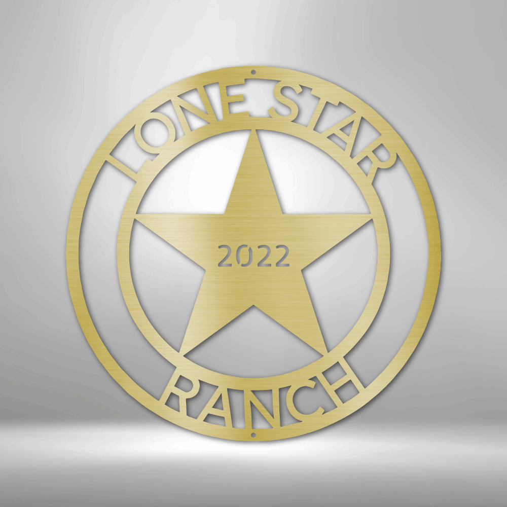 Personalized Lone Star #2 Monogram Metal Sign - Outdoors Find
