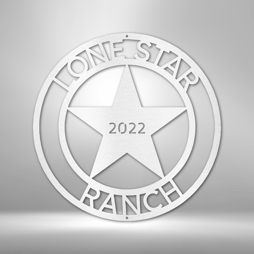 Personalized Lone Star #2 Monogram Metal Sign - Outdoors Find