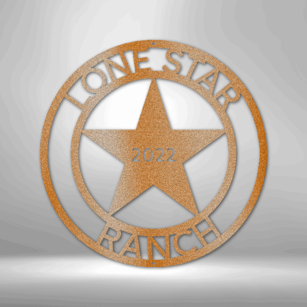 Personalized Lone Star #2 Monogram Metal Sign - Outdoors Find