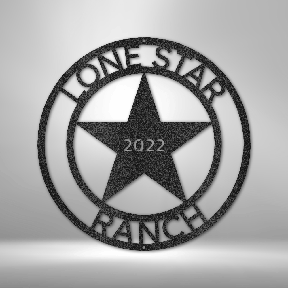 Personalized Lone Star #2 Monogram Metal Sign - Outdoors Find