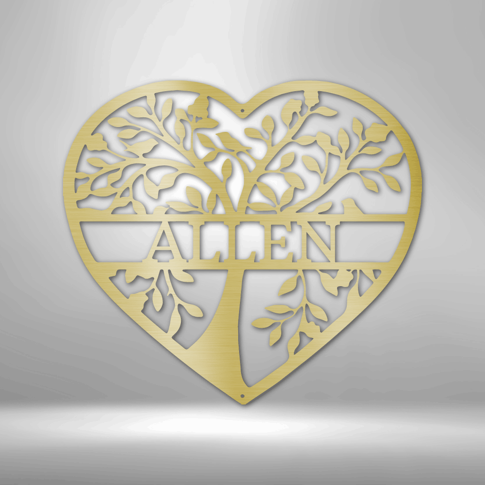 Personalized Loving Family Tree Monogram Metal Sign - Outdoors Find
