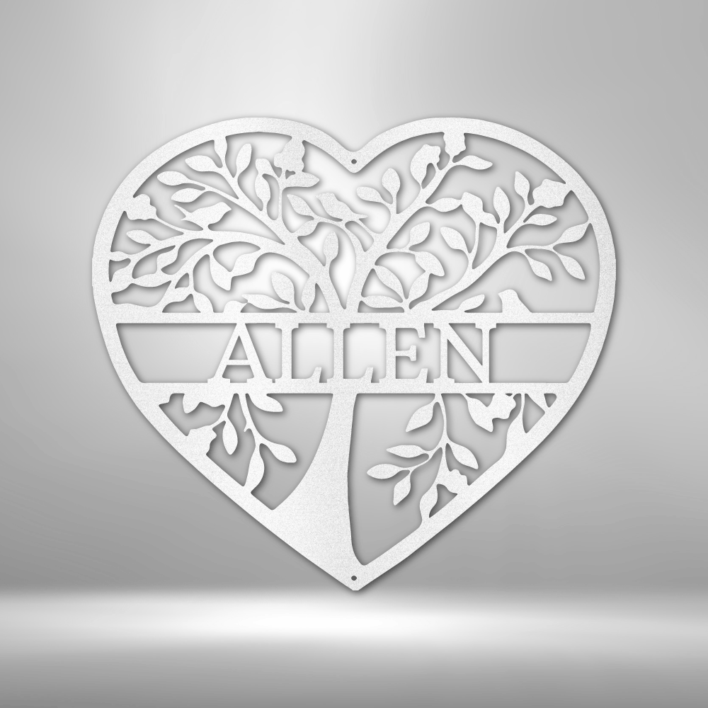 Personalized Loving Family Tree Monogram Metal Sign - Outdoors Find