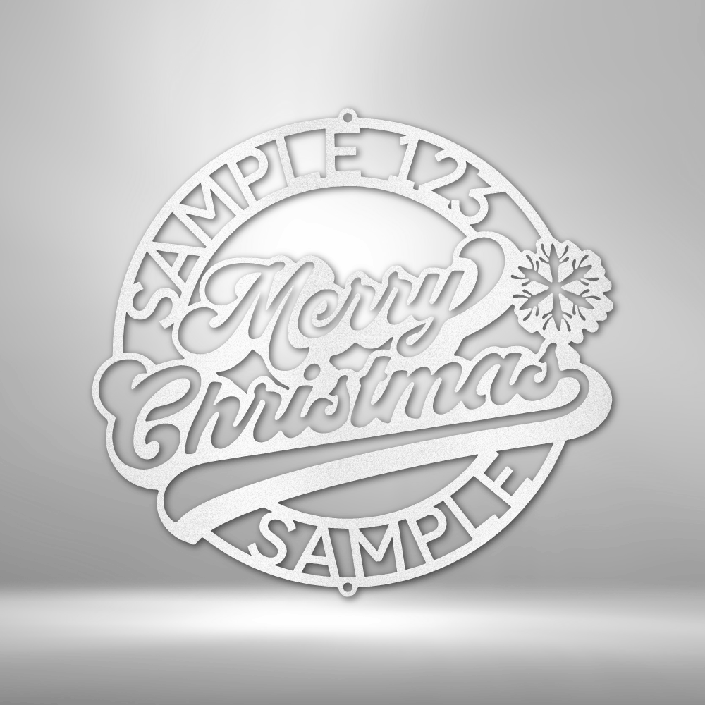 Personalized Merry Christmas Ring Metal Sign - Outdoors Find