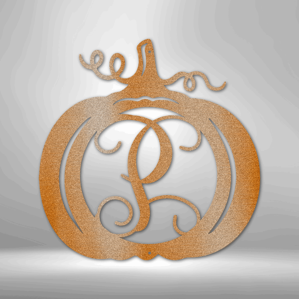 Personalized Pumpkin Monogram Metal Sign - Outdoors Find