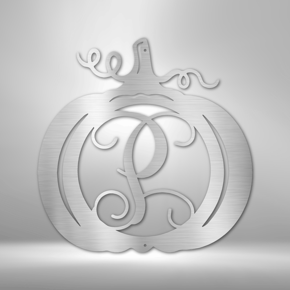 Personalized Pumpkin Monogram Metal Sign - Outdoors Find