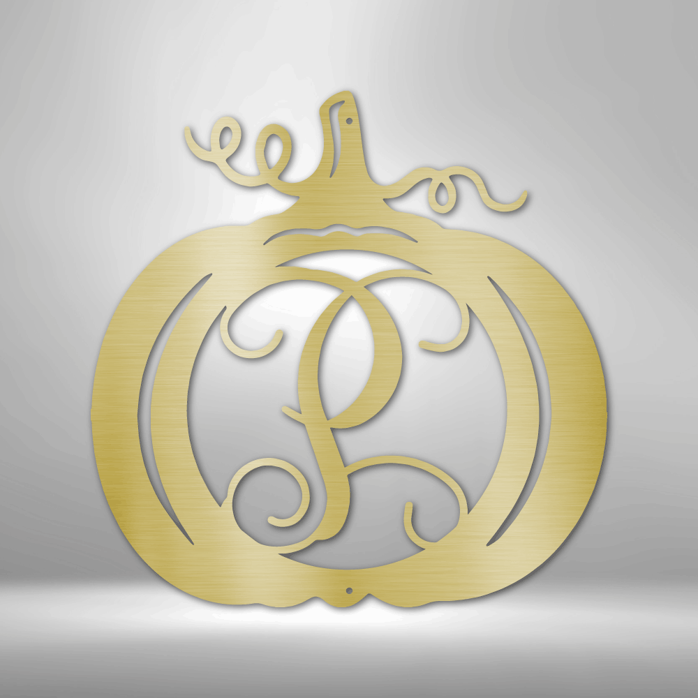 Personalized Pumpkin Monogram Metal Sign - Outdoors Find